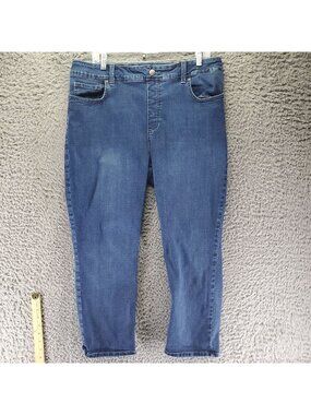 Lee Jeans Women’s 16 Blue High-Rise Slim Fit Crop Shape Illusions Stretch Denim